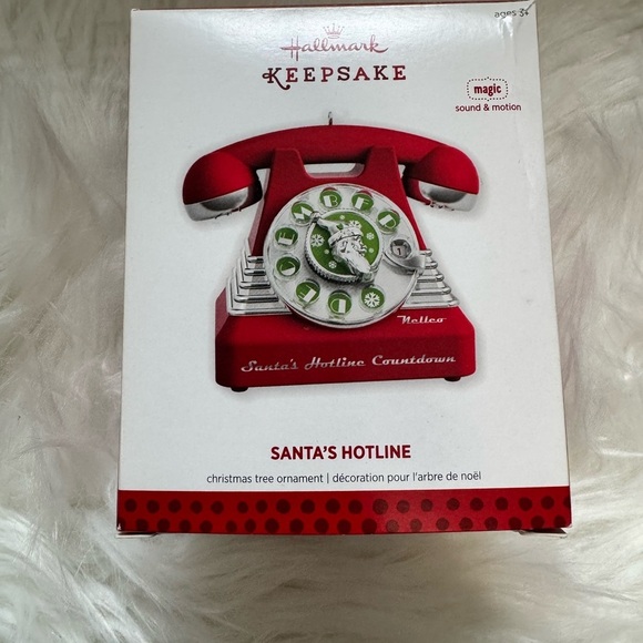 Hallmark Keepsake Red Rotary Santa’s Hotline Phone Christmas Tree Ornament - Picture 1 of 2